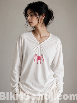 Ladies Spider-Man Long Sleeve Top – Lightweight Comfortable!